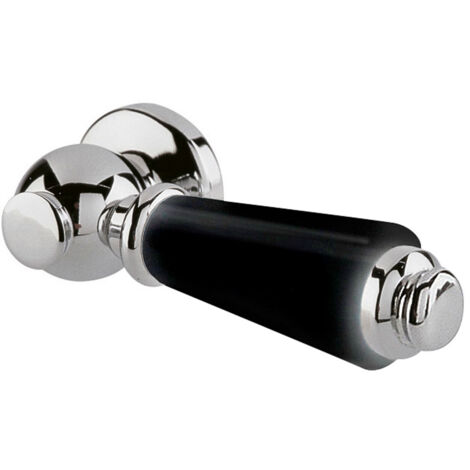 Old London Chrome and Black Ceramic Cistern Flush Lever - E470
