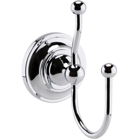 Old London Chrome Wall Mounted Double Robe Hook - LH311