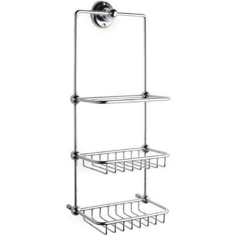 Old London Chrome Wall Mounted Three Tier Shower Tidy - LH316