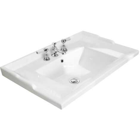 Old London Edwardian 600mm Basin with 3 Tap Holes - NLV033