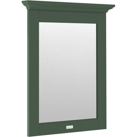 Old London Hunter Green 600mm Flat Mirror with Decorative Top Moulding - LON813