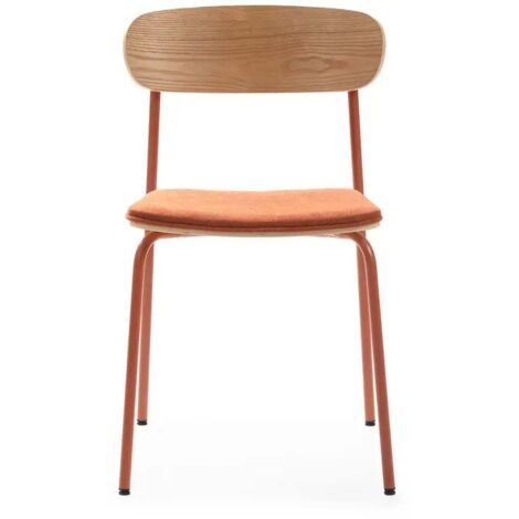 OLEN - Lot de 2 chaises pieds en métal - Terracotta