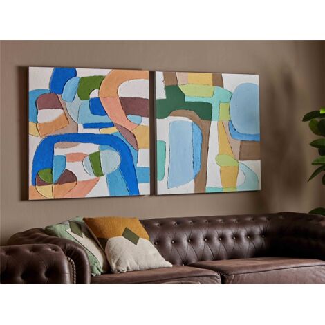 Oleo Abstr. Colorido 80X80 Cms. S/2 80X3X80 Cms