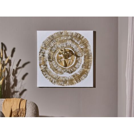 Oleo C/Figura Corredor Atravesando Circulo Oro 80X80 Cms. 80X3X80 Cms