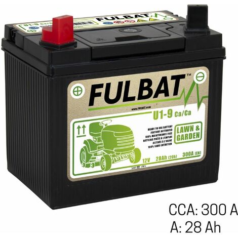 Oleo Mac – Batterie tracteur tondeuse 12V 28Ah – Puissance de démarrage 300A – Technologie Calcium/Calcium – Compatible autoportées