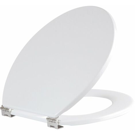 Olfa – Abattant WC compact en bois réticulé blanc – Surface lisse antibactérienne – Charnières inox – Entraxe réglable 175-215mm - 7EU00010306B