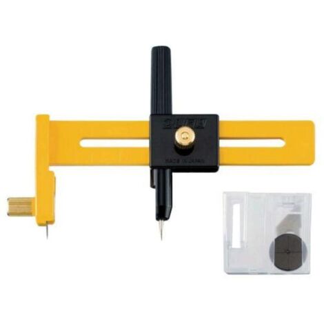 OLFA CMP-1 CÚTER TIPO COMPÁS, INCLUYE 5 CUCHILLAS EN EL MANGO