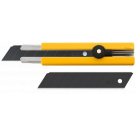 OLFA Cutter 25 mm usage intensif H-1BB/5BB Cutter 25 mm à molette + 5 lames Excel-Black