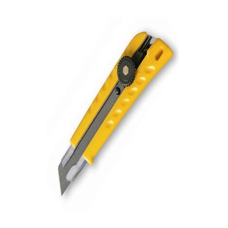 Olfa – Cutter L-1 18 mm – Lame amovible en acier SK5 – Poignée ergonomique antidérapante – Pour papier, carton et films rétractables