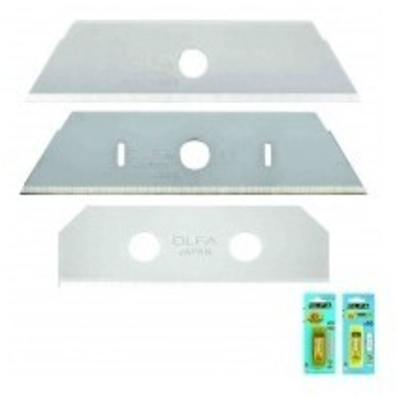 Olfa Messerblätter Bezeichnung Etui Mit 10 Trapezförmigen Klingen Für Messer Sk-12 Länge 72 Mm, Höhe 17, 5 Mm, Dicke 0, 6 Mm, Löcher Av