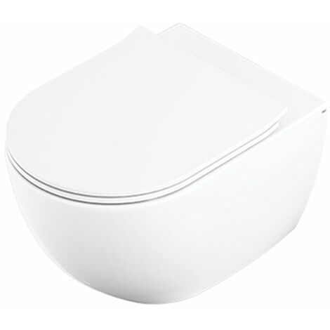 OLI 888231+888360 LAKE Inodoro Suspendido Rimless con Asiento Fijaciones Ocultas Blanco - ref: 888231+888360