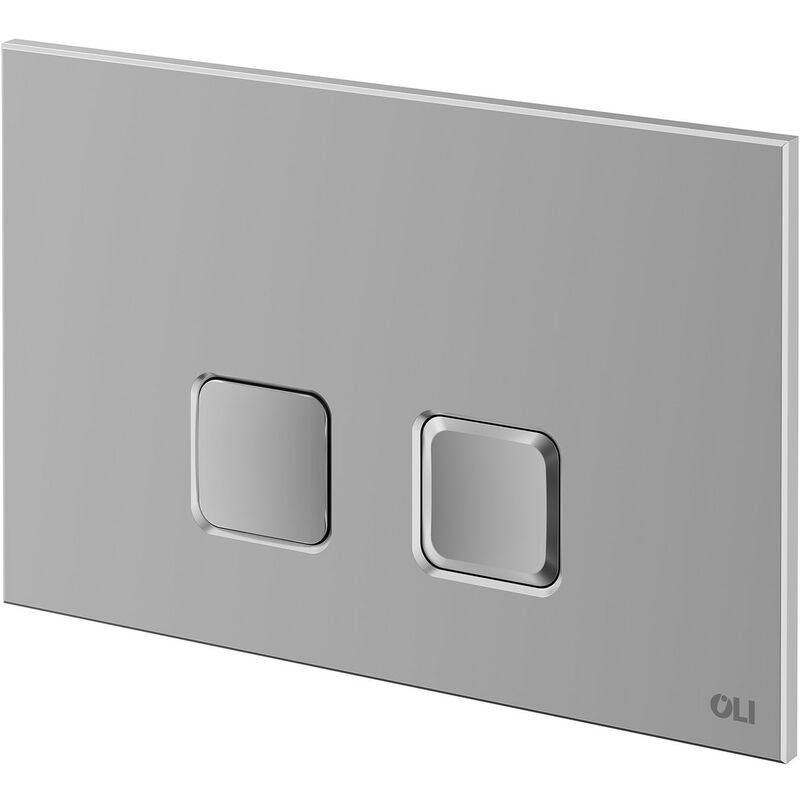 OLI Basal Satin Chrome 230mm Flush Plate with Square Push Buttons - Matt Chrome