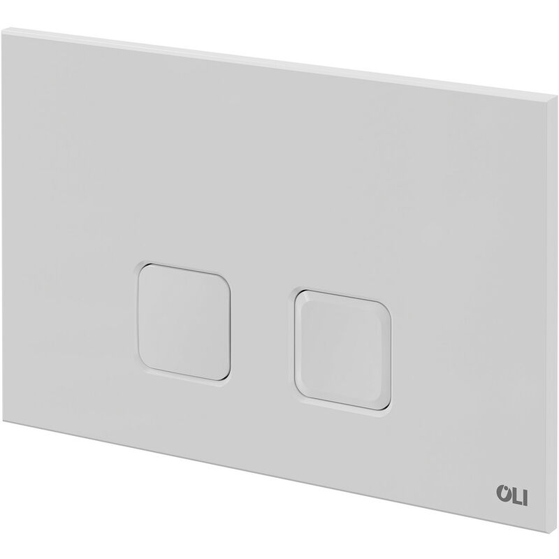 Basal White 230mm Flush Plate with Square Push Buttons - White - OLI