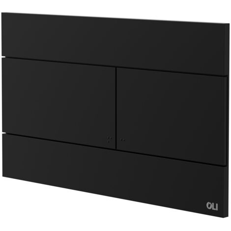 OLI Slim Matt Black 255mm Flush Plate with Rectangular Push Buttons