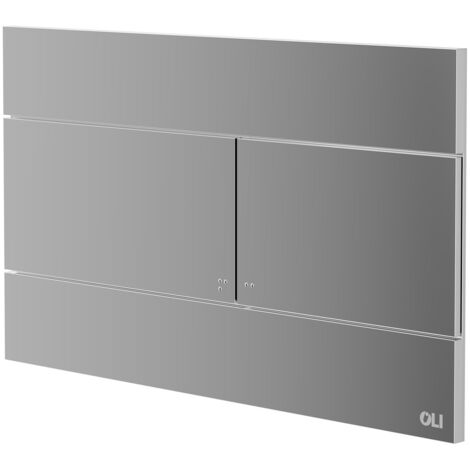 OLI Slim Polished Chrome 255mm Flush Plate with Rectangular Push Buttons