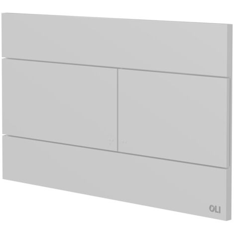 OLI Slim White 255mm Flush Plate with Rectangular Push Buttons