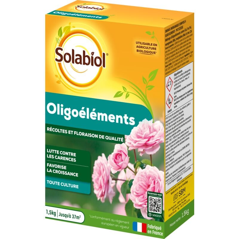 Solabiol - Oligoéléments Favorise la Croissance Lutte contre les Carences Toutes Cultures 1,5Kg SOLIG15G10N