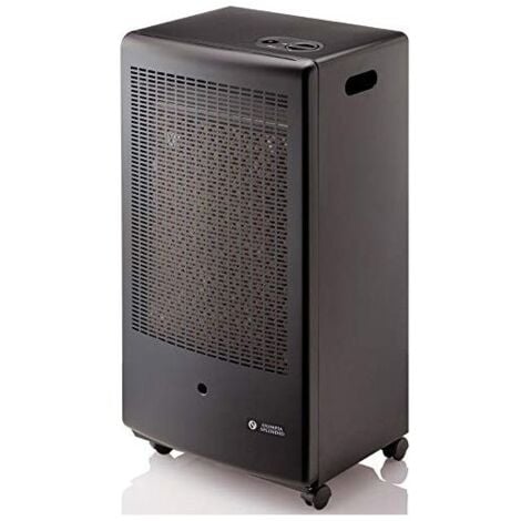 Olimpia Splendid Stovy - Stufa a gas catalitica, potenza 3,1kW, 3 livelli di calore, accensione piezoelettrica, doppio sistema di sicurezza ODS + spegnimento fiamma, portatile con ruote, Nero