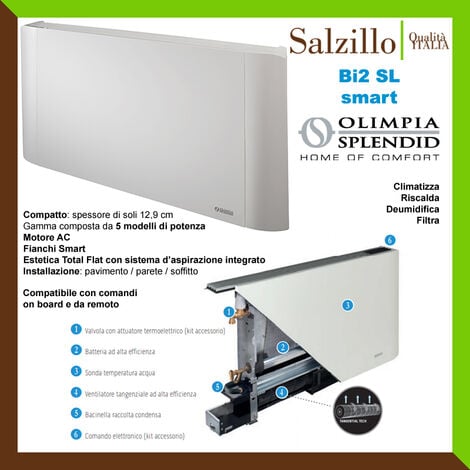 Termoconvettori Ad Acqua Scheda Tecnica.Olimpia Splendid Ventilconvettore Termoconvettore Ad Acqua Bi2 Sl Smart 200 1409