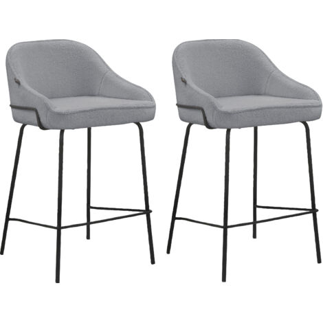 Oline-Chaise de bar Pack 2 gris