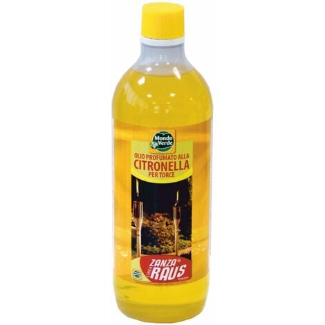 TORCIA fiaccola  per olio citronella CON BASE IN BAMBOO CM.35 colorata 