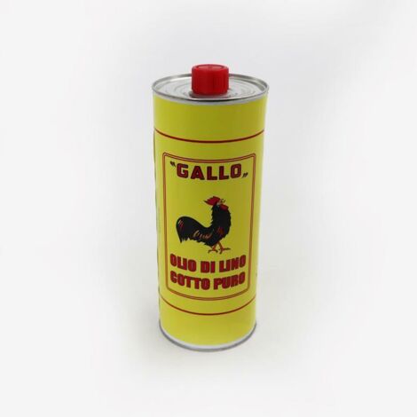 Olio di lino cotto puro lt.1 latta gialla impermeabilizzante
