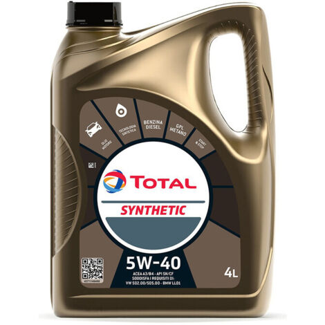 OLIO LUBRIFICANTE TOTAL SYNTHETIC 5W40 4 L- 3,0 pz