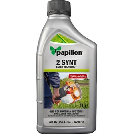 OLIO PER MOTORE 2 Tempi 2 SYNT 1 Litro PAPILLON per Tagliaerba decespugliatori