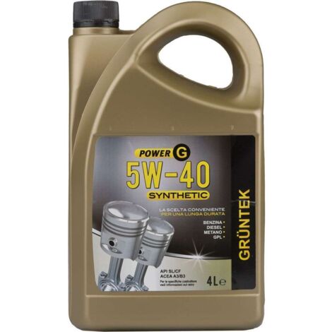 Olio Power-G sintetico 4L 5W40 per motori Diesel Benzina GPL