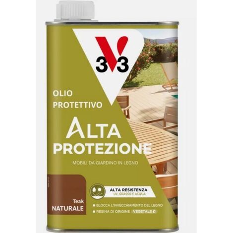 Olio Protettivo per Mobili da Giardino Teak 500 ml Alta Protezione UV e Acqua