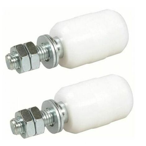 Oliva guía superior de nylon, 2 unidades de rodillos para puertas correderas, fijación mediante varilla roscada, oliva o rodillo guía para puertas correderas u otras aplicaciones (40 x 60 mm)