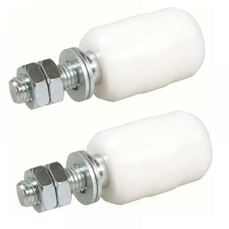 Olive De Guidage Supérieure Nylon, 2 Unitésrouleaux pour Porte Coulissante, Fixation avec Tige Filetée, Olive ou Galet de Guidage pour Portail Coulissant ou Autres Applications (40 x 60MM)