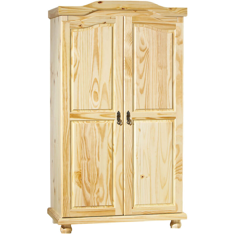 Altobuy - oliver - Armoire 2 Portes + Penderie Bois Massif Naturel