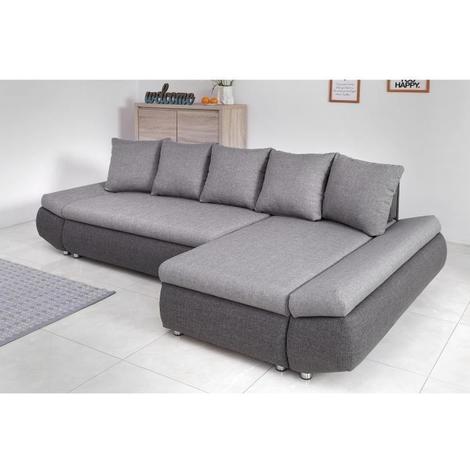 Oliver Canape Dangle Reversible Convertible 4 Places Coffre De Rangement Tissu Gris Clair Et Anthracite L 273 X P 101 148 Cm Generique