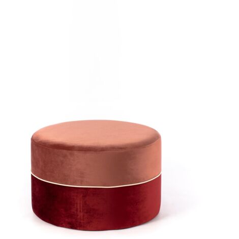 Olivia Pouf en velours rose