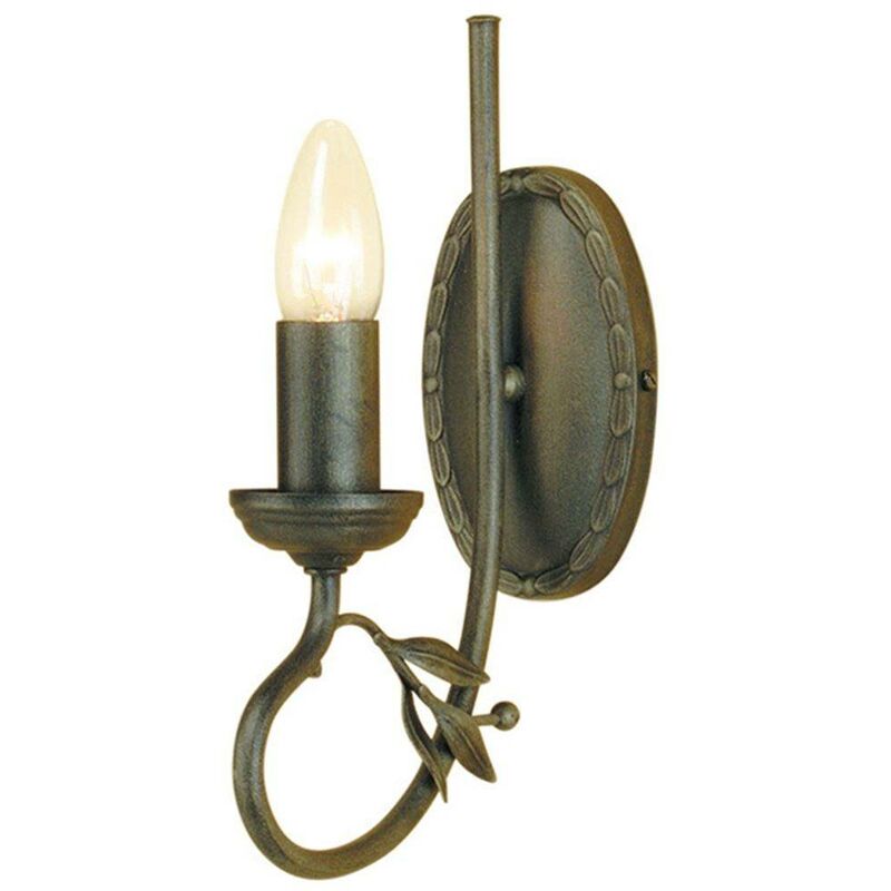 Elstead Lighting - Elstead Olivia - 1 Light Indoor Candle Wall Light Black, Gold, E14
