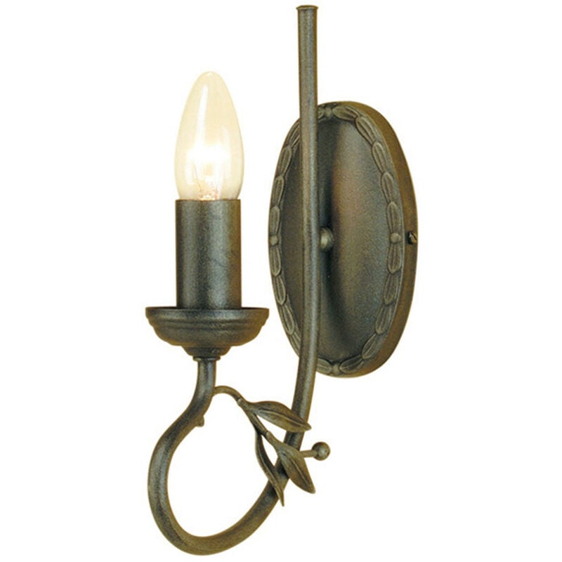 Elstead - Olivia - 1 Light Indoor Candle Wall Light Black, Gold, E14