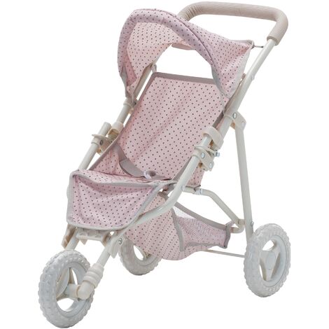 TEAMSON KIDS Olivia's Little World Doll Jogging-Style Pram, Pink/Grey