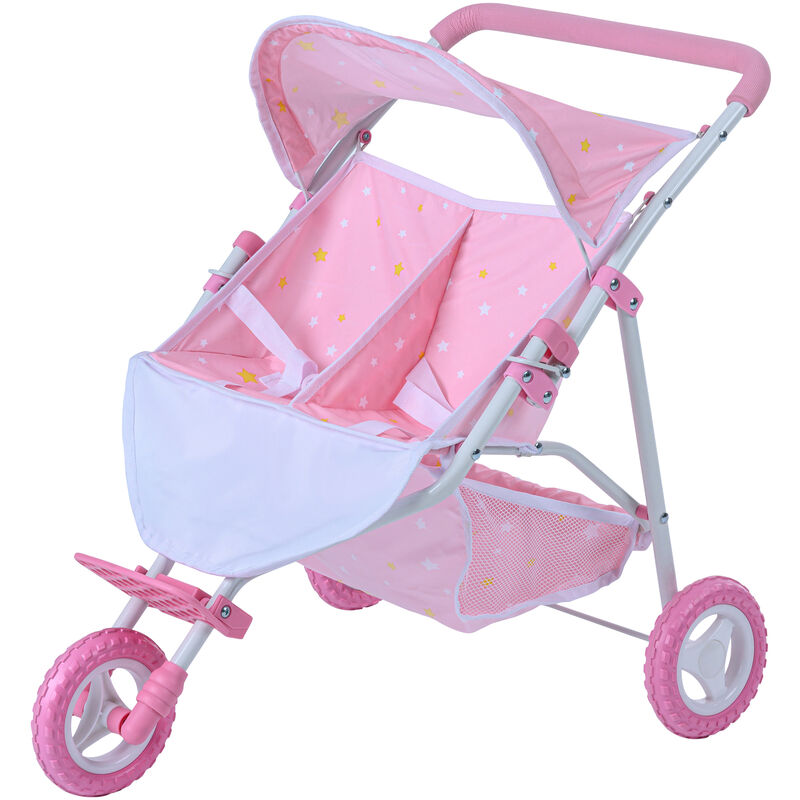 Olivia's Little World Double Poussette De Poupées Rose 'Twinkle Stars' OL-00012 - Rose