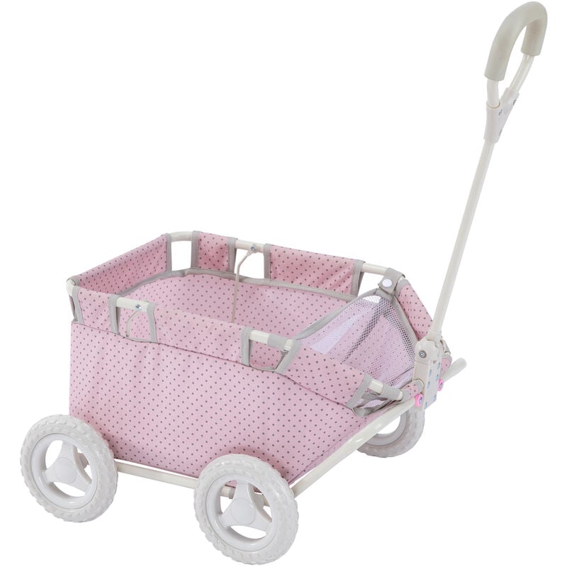 Polka Dots Baby Doll Pull Along Wagon Trolley Toy Cart OL-00007 - Olivia's Little World
