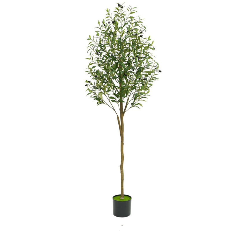 Hoerfuriy - Olivier artificiel de 180cm, grands oliviers artificiels décoratifs en pot avec branches réglables, arbre en pot réaliste pour la