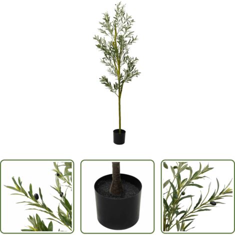 Olivo artificial -  Árbol de olivo artificial con 800 hojas verde 200 cm