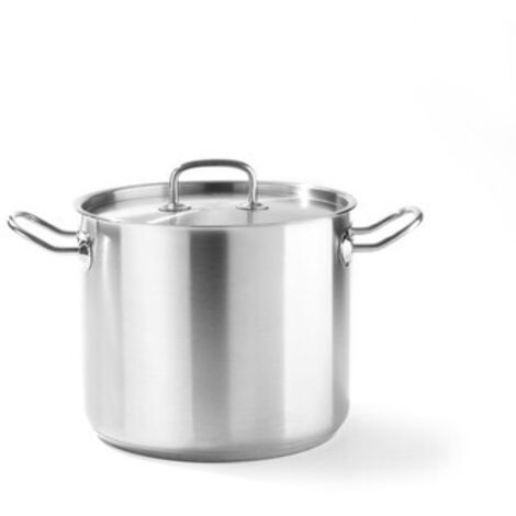 Olla alta Kitchen Line con tapa, 9 l de diámetro, 240 x 200 mm de alto - Hendi 837306