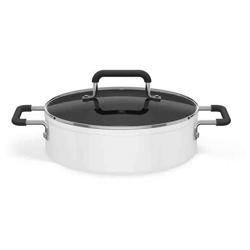 

Olla Antiadherente 4L Apta Para Lavavajillas Cubierta De Aluminio Olla De Sopa Hogar Para Cocina De Induccion, blanco