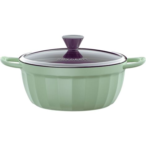 Olla antiadherente esmaltada BUYDEEM de 4,5 l, modelo CP152, color verde acogedor