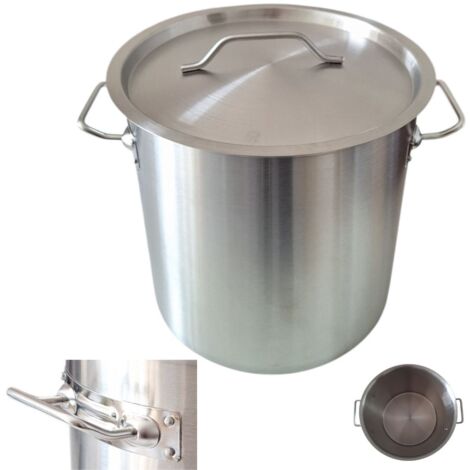 OLLA DE ACERO INOXIDABLE 30,5 cm OLLA GASTRO 22L CON TAPA MET脕LICA