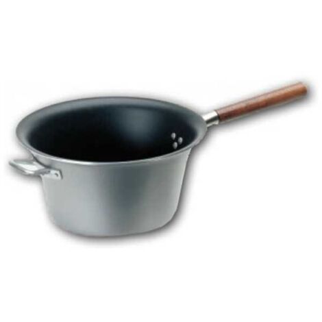 Olla de aluminio con mango de madera de 30 cm de diámetro