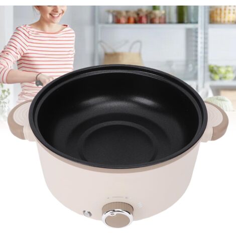 Olla eléctrica multifuncional de 3 litros con revestimiento antiadherente, cesta para cocinar al vapor y protección contra quemaduras, enchufe estadounidense de 110 V.