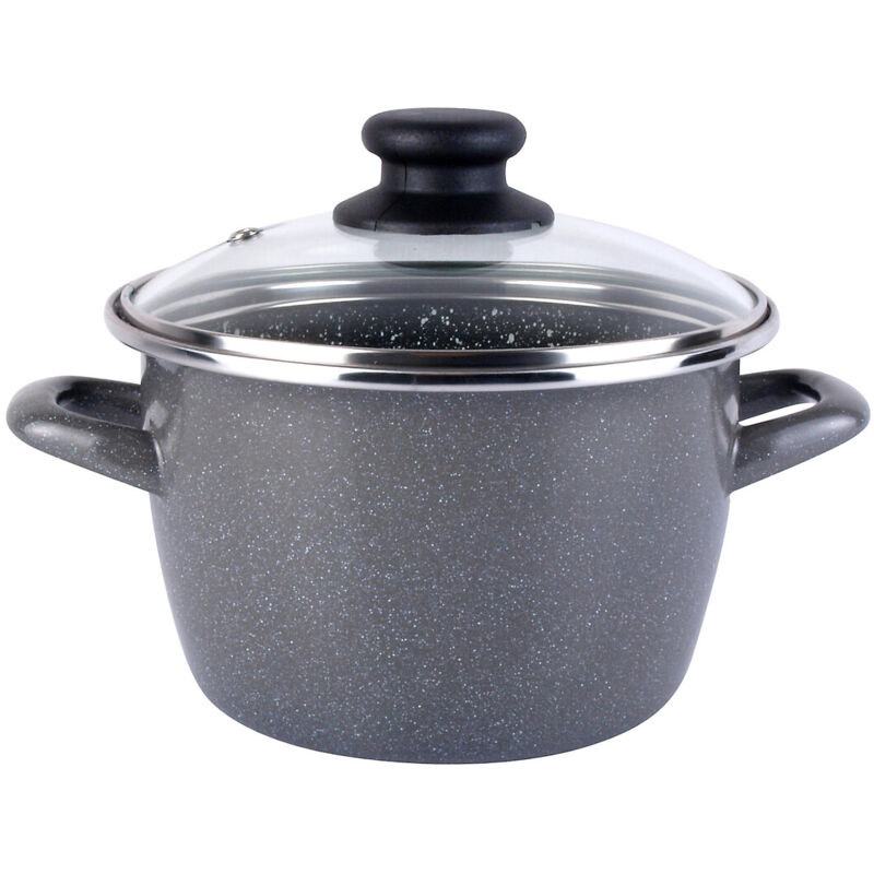

Olla K2 Gransasso de acero esmaltado vitrificado con tapa ø24cm. (Magefesa 1108346)