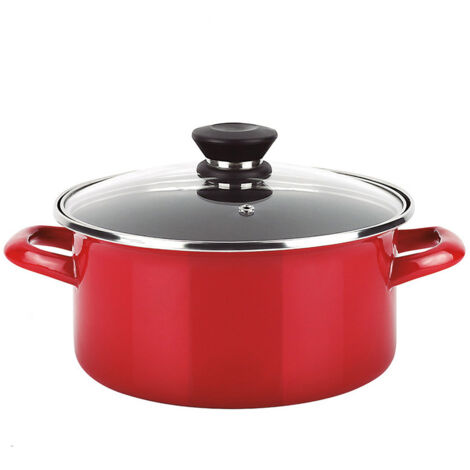 OLLA OPTIMAX + TAPA ROJA ACERO AISI 430 FAGOR Ø24x13cm